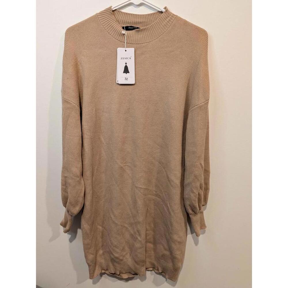 ZESICA Beige Sweater Dress M